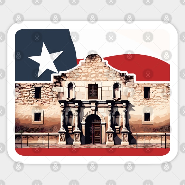 Texas The Alamo Sticker by JessArty